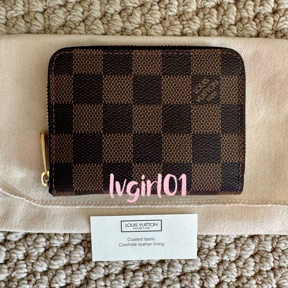 🌸💯Authentic Louis Vuitton Damier Ebene Small Zippy Wallet